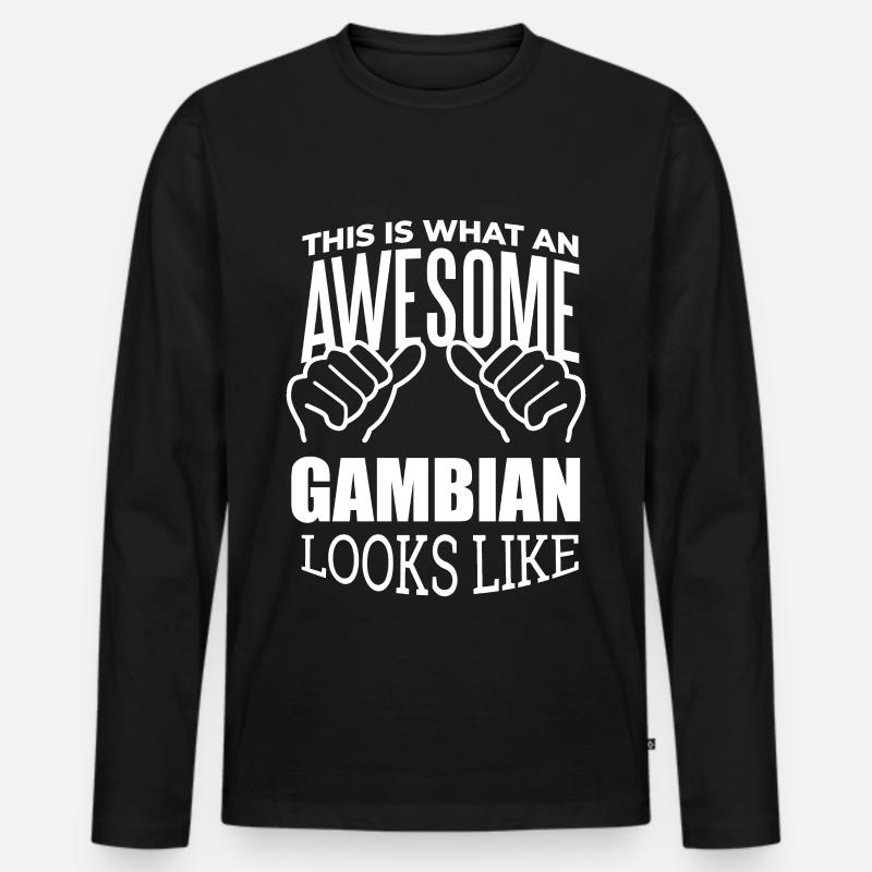 Gambia - Männer Premium Bio Langarmshirt - Schwarz