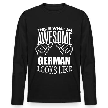 Germany Germany Germany - Men's Premium Organic Long Sleeve Shirt - black - Front - Nico (187cm)