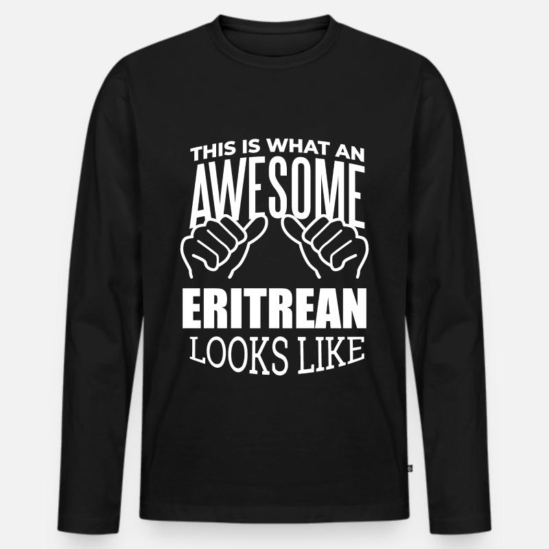 Eritrea - Männer Premium Bio Langarmshirt - Schwarz