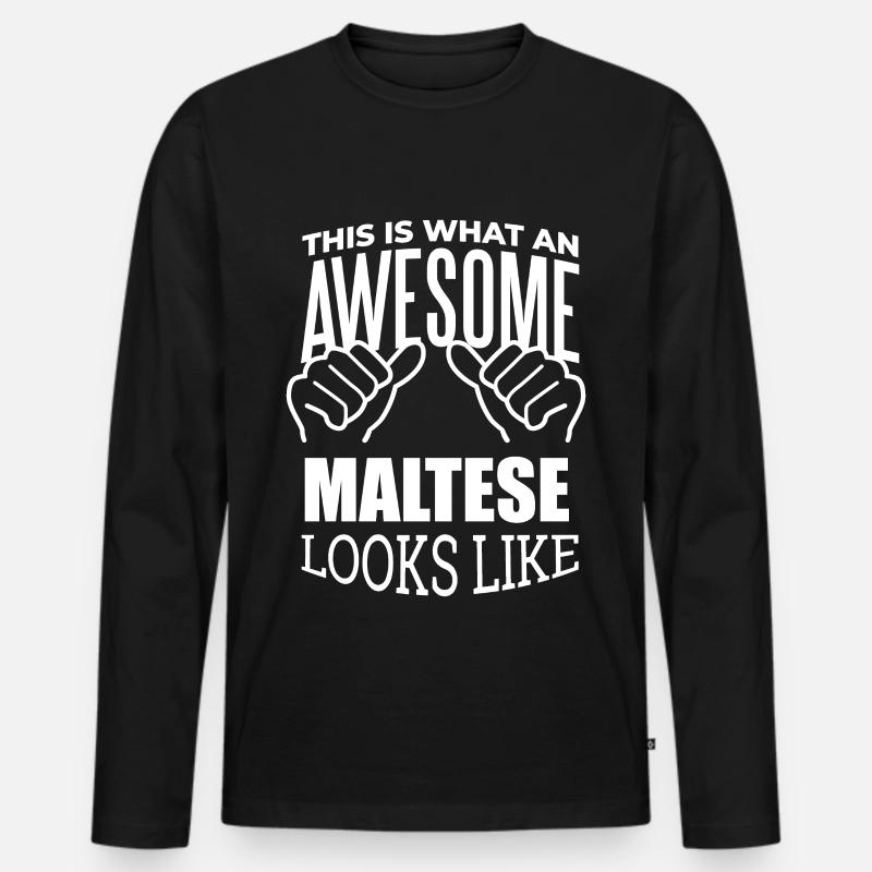 Malta - Männer Premium Bio Langarmshirt - Schwarz