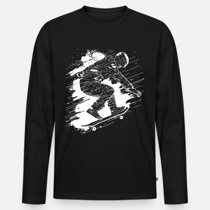 Skateboarder - Männer Premium Bio Langarmshirt - Schwarz