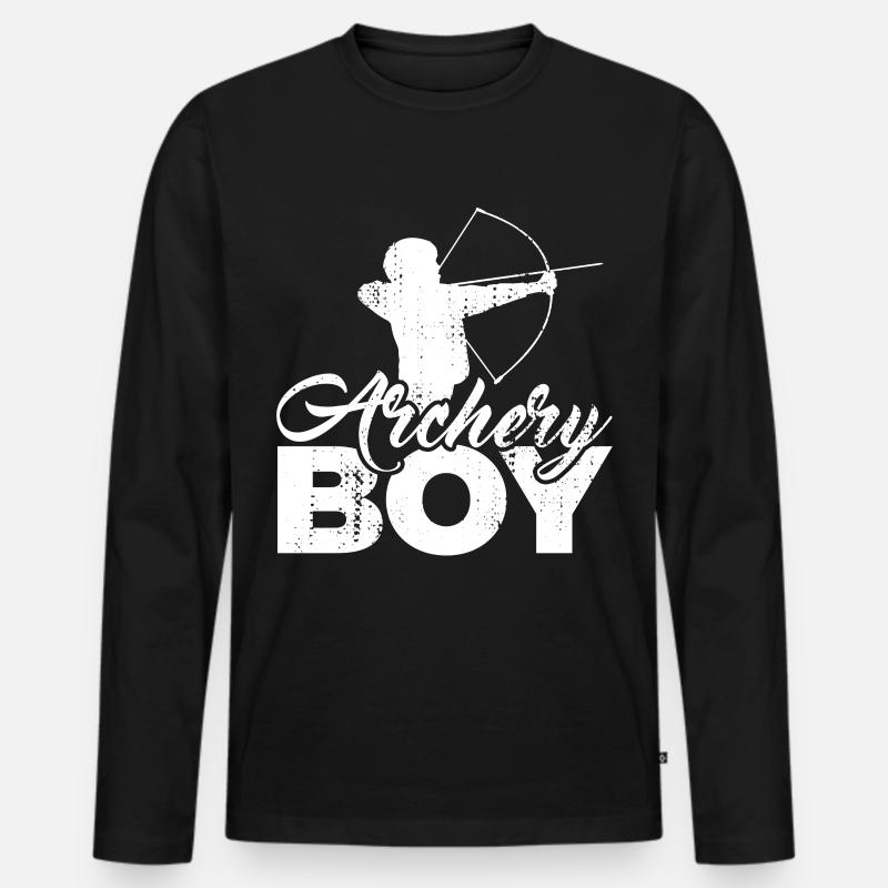 Kleiner Bogensportler - Männer Premium Bio Langarmshirt - Schwarz