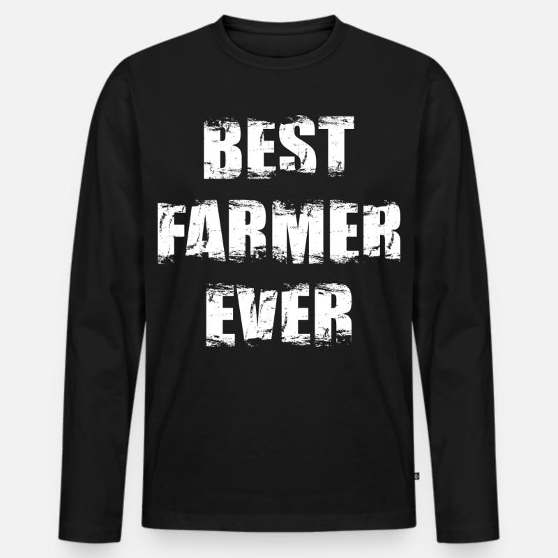 Best Farmer Ever - Männer Premium Bio Langarmshirt - Schwarz