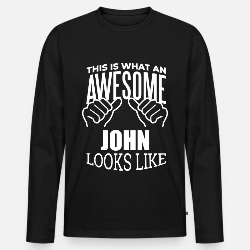 John - Männer Premium Bio Langarmshirt - Schwarz
