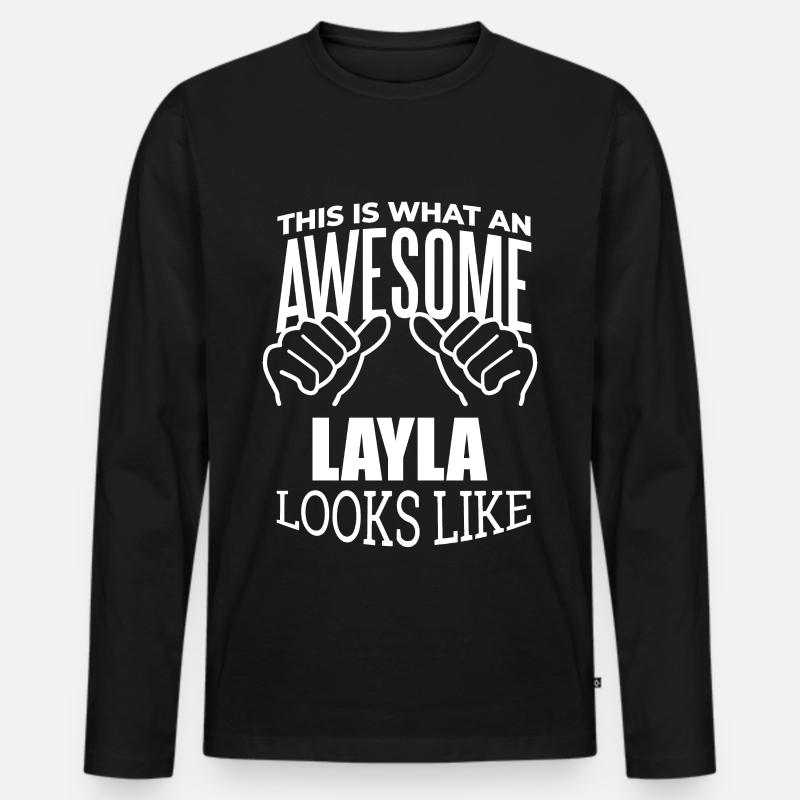 Layla - Männer Premium Bio Langarmshirt - Schwarz
