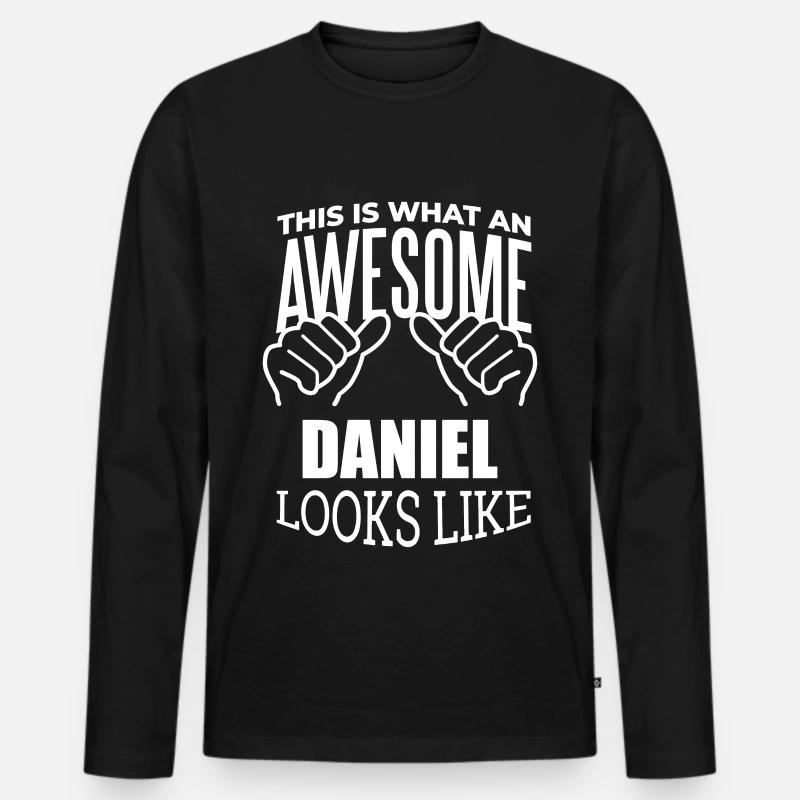 Daniel - Männer Premium Bio Langarmshirt - Schwarz