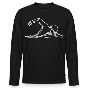 Competition Swimmer Graphic - Men's Premium Organic Long Sleeve Shirt - black - Front - Nico (187cm)