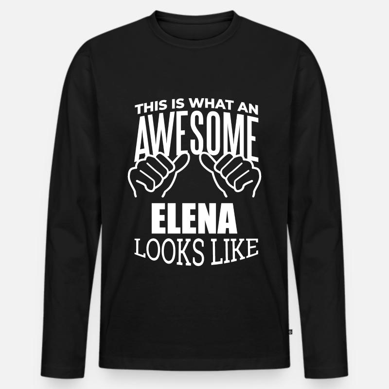 Elena - Männer Premium Bio Langarmshirt - Schwarz