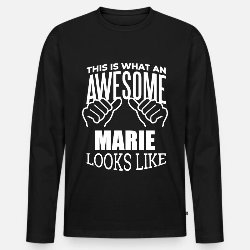 Marie - Männer Premium Bio Langarmshirt - Schwarz
