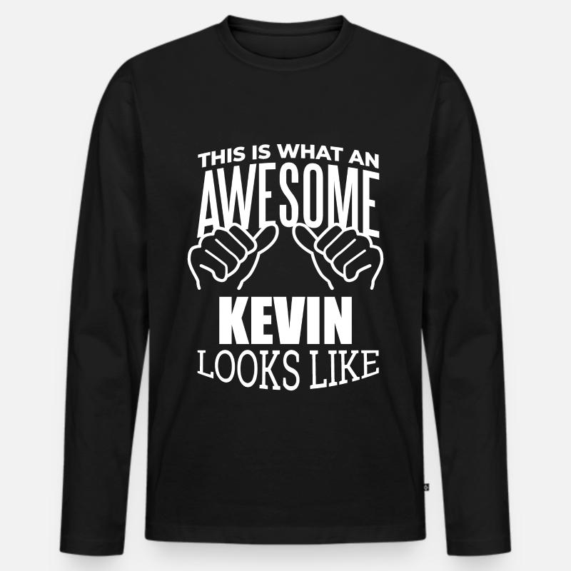 Kevin - Männer Premium Bio Langarmshirt - Schwarz