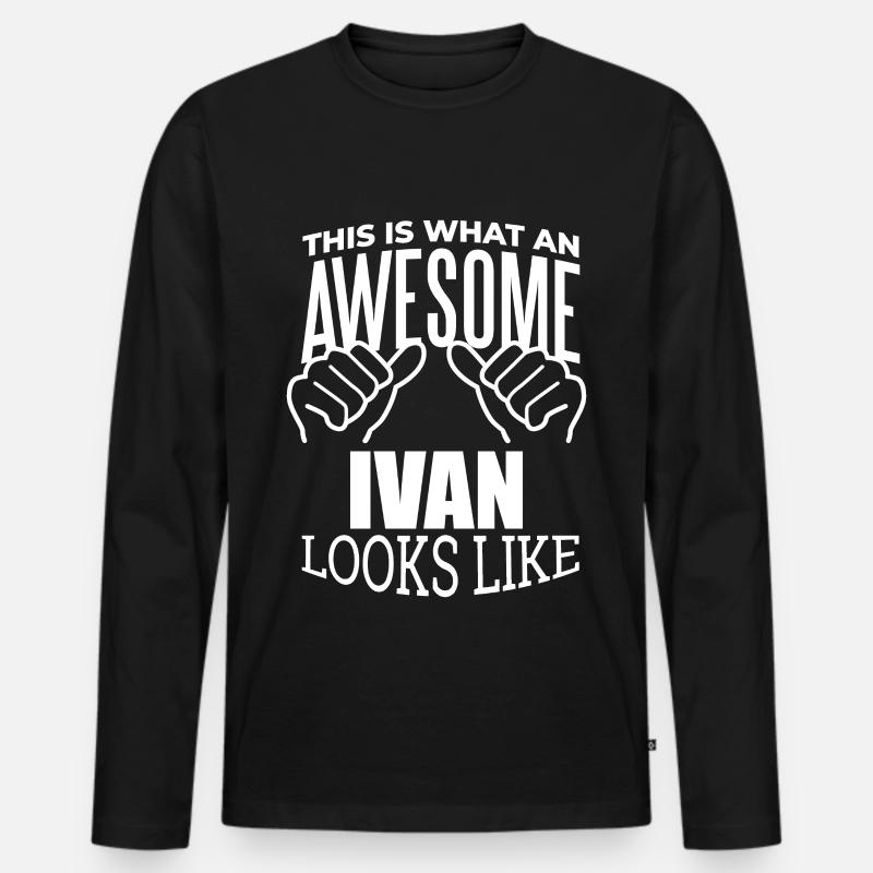 Ivan - Männer Premium Bio Langarmshirt - Schwarz