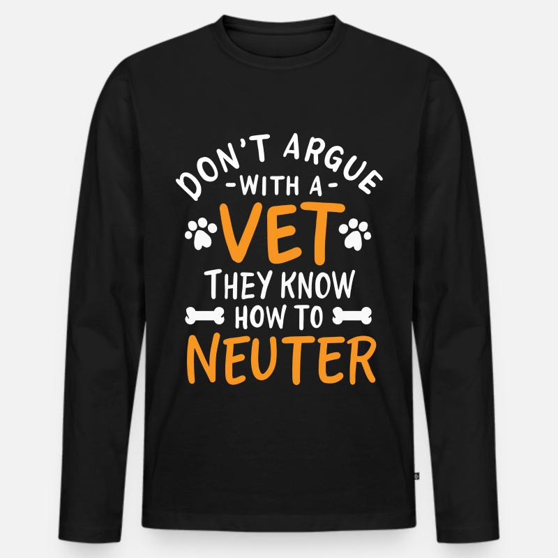 Tierarzt - Männer Premium Bio Langarmshirt - Schwarz