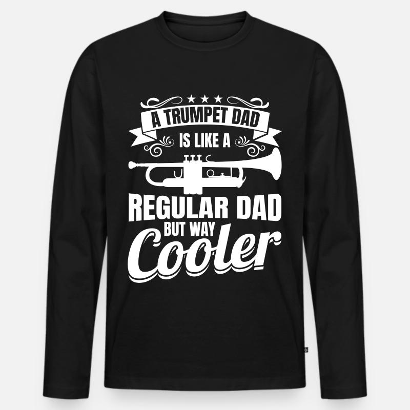 Trompeter Vater - Männer Premium Bio Langarmshirt - Schwarz