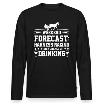 Trotting Horse, Trotting Racing, Equestrian Sports, Horses - Men's Premium Organic Long Sleeve Shirt - black - Front - Nico (187cm)