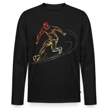 Soccer Player Sketch Vintage - Men's Premium Organic Long Sleeve Shirt - black - Front - Nico (187cm)