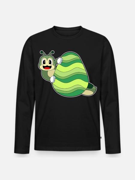 Caterpillar Easter Easter Egg - Men's Premium Organic Long Sleeve Shirt - black