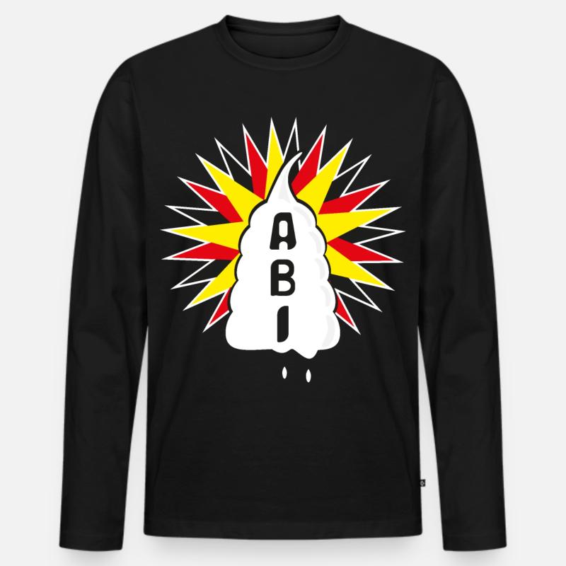 ABI mit viel Sahne, eine süsse Geschenkidee. - Männer Premium Bio Langarmshirt - Schwarz