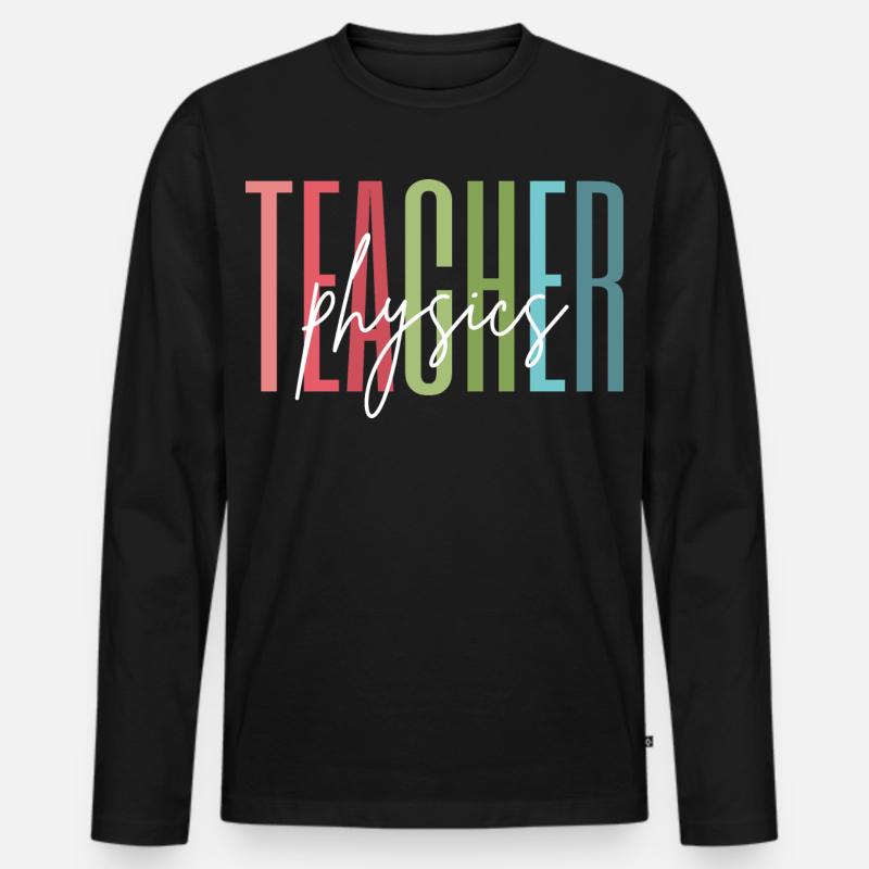 Physik Lehrerin Schule Geschenk - Männer Premium Bio Langarmshirt - Schwarz