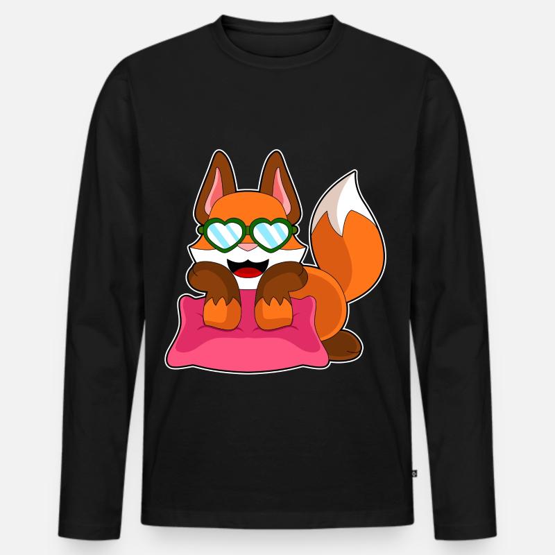 Fuchs Sonnenbrille - Männer Premium Bio Langarmshirt - Schwarz
