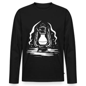 Laterne Skizze - Männer Premium Bio Langarmshirt - Schwarz - Vorne - Nico (187cm)