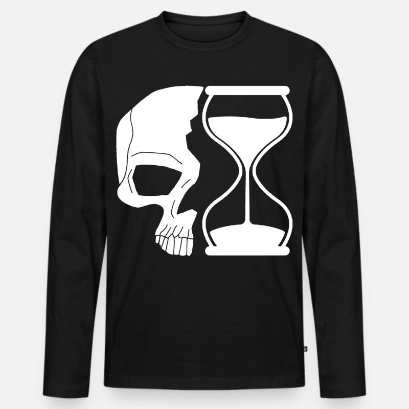 Tod und Zeit - Männer Premium Bio Langarmshirt - Schwarz