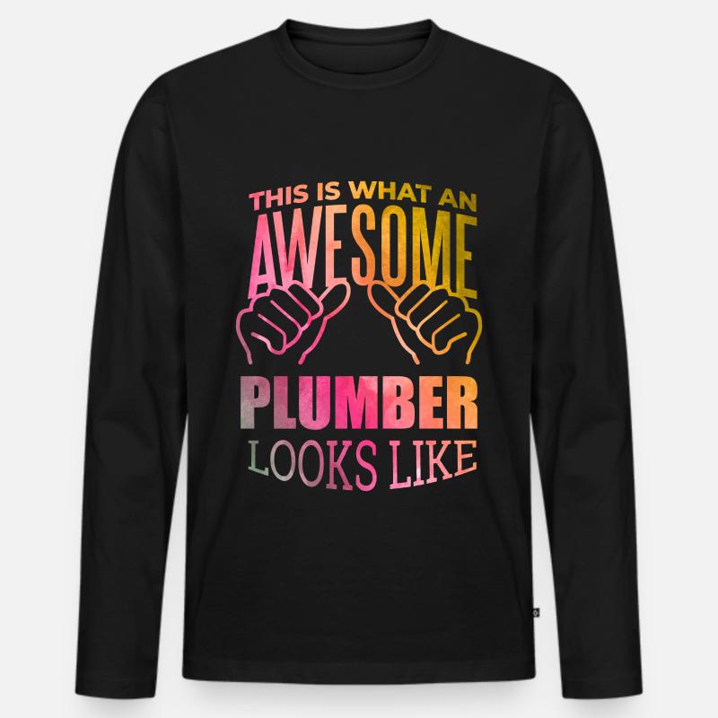 Klempner - Männer Premium Bio Langarmshirt - Schwarz