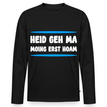 Bayrischer Spruch  - Männer Premium Bio Langarmshirt - Schwarz - Vorne - Nico (187cm)