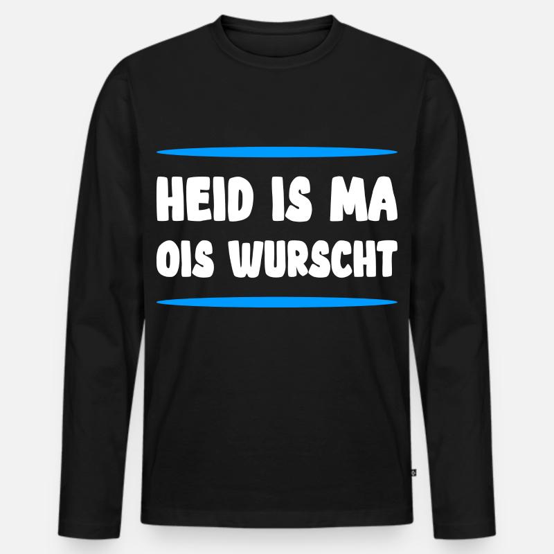 Bayrisch lustig - Männer Premium Bio Langarmshirt - Schwarz