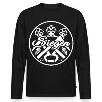 Stadt Siegen Krönchen Bergbau Hüttenmann Hopfen - Männer Premium Bio Langarmshirt - Schwarz - Vorne - Nico (187cm)