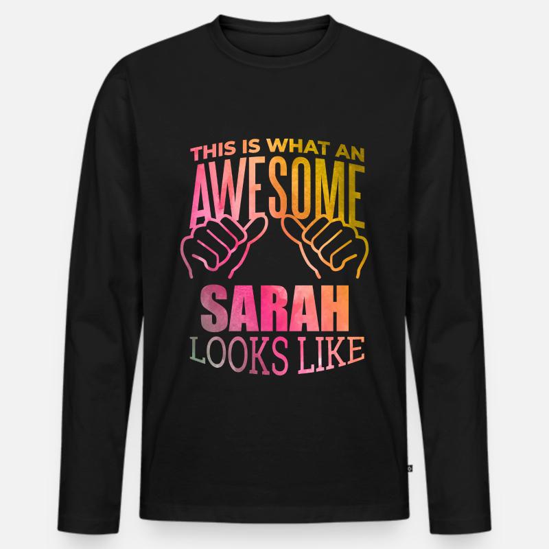 Sara - Männer Premium Bio Langarmshirt - Schwarz