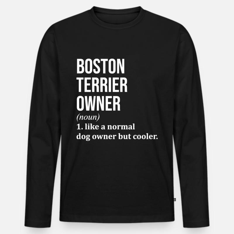 Boston Terrier - Männer Premium Bio Langarmshirt - Schwarz