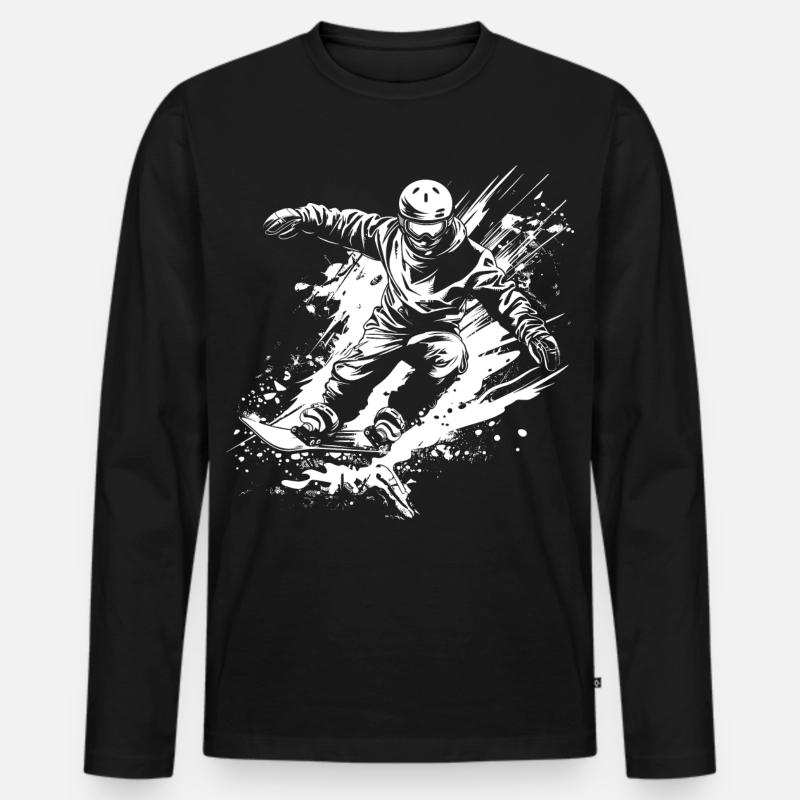 Snowboarder - Männer Premium Bio Langarmshirt - Schwarz