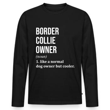 Border Collie Border Collie Border Collie - T-shirt manches longues Premium bio Homme - noir - Devant - Nico (187cm)