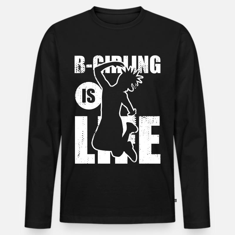 B Girling - Männer Premium Bio Langarmshirt - Schwarz