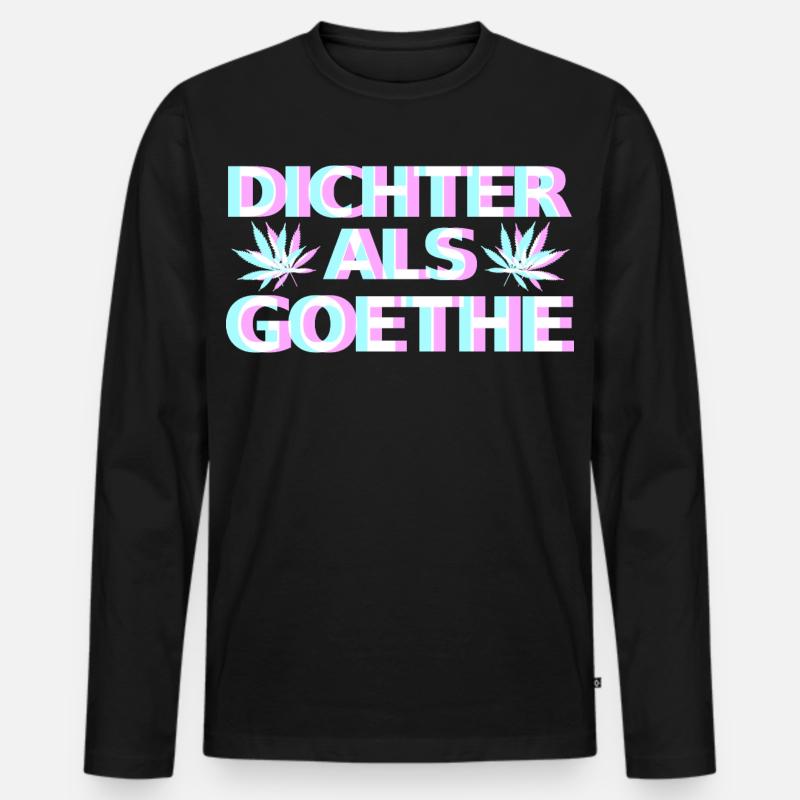 Cannabis Goethe - Männer Premium Bio Langarmshirt - Schwarz