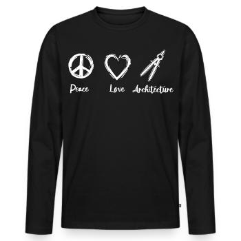 J’adore l’architecture - T-shirt manches longues Premium bio Homme - noir - Devant - Nico (187cm)