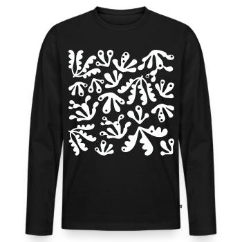 Abstrait Corail L Blanc - T-shirt manches longues Premium bio Homme - noir - Devant - Nico (187cm)