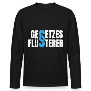 Gesetzesflüsterer Anwalt Richter Paragraph Gesetz - Männer Premium Bio Langarmshirt - Schwarz - Vorne - Nico (187cm)