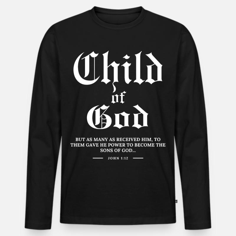 Ich bin ein Kind Gottes - Männer Premium Bio Langarmshirt - Schwarz