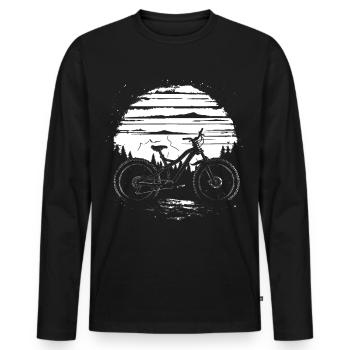 Mountainbiker - Männer Premium Bio Langarmshirt - Schwarz - Vorne - Nico (187cm)