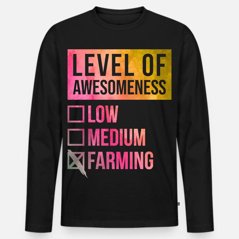 Bauernhof - Männer Premium Bio Langarmshirt - Schwarz