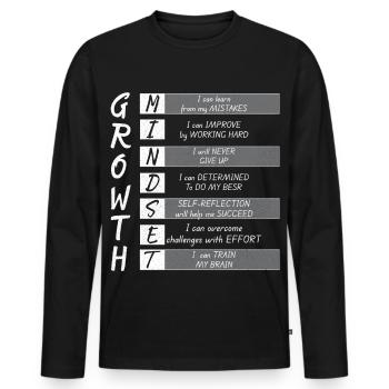 GROWTH MINDEST - Men's Premium Organic Long Sleeve Shirt - black - Front - Nico (187cm)