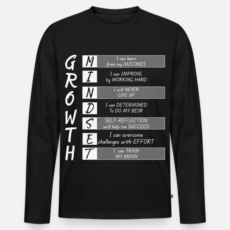 WACHSTUM MINIMUM - Männer Premium Bio Langarmshirt - Schwarz