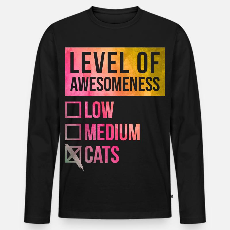 Katze - Männer Premium Bio Langarmshirt - Schwarz