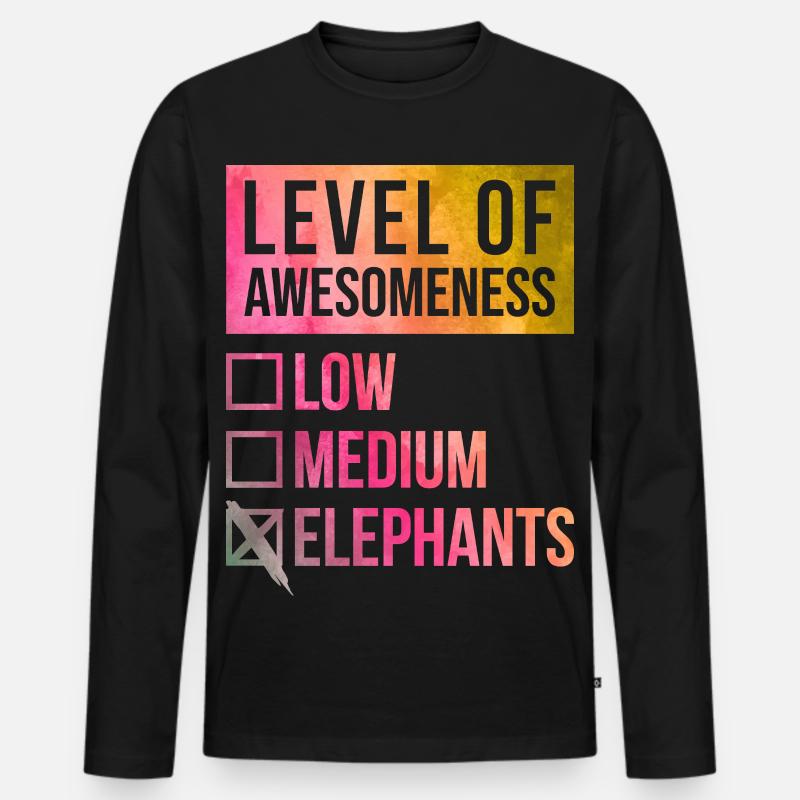 Elefant - Männer Premium Bio Langarmshirt - Schwarz