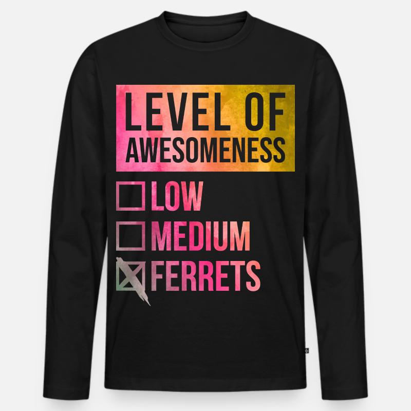 Frettchen - Männer Premium Bio Langarmshirt - Schwarz