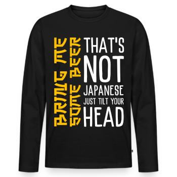 Witziges Japanisch Spruch - Geh mal Bier holen - Männer Premium Bio Langarmshirt - Schwarz - Vorne - Nico (187cm)