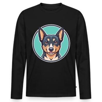 Lancashire talon chien race dessin animé Kawaii Clipart - T-shirt manches longues Premium bio Homme - noir - Devant - Nico (187cm)