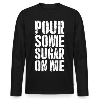 Gieß etwas Zucker auf mich - Männer Premium Bio Langarmshirt - Schwarz - Vorne - Nico (187cm)