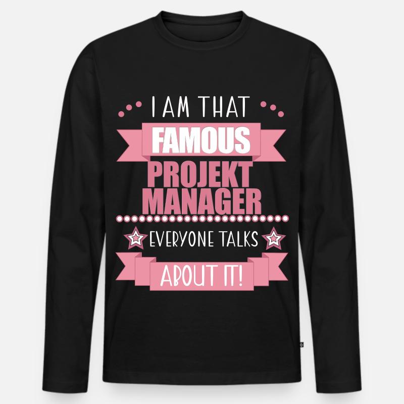 Projektmanagerin Beruf Damen Geschenk - Männer Premium Bio Langarmshirt - Schwarz